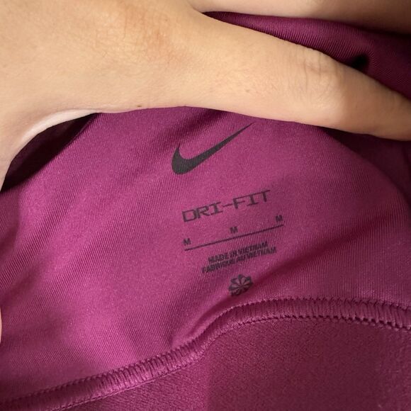 Nike Air Sport Bra Women's Medium Burgundy Mesh Back Breathable Pullover - Picture 3 of 7